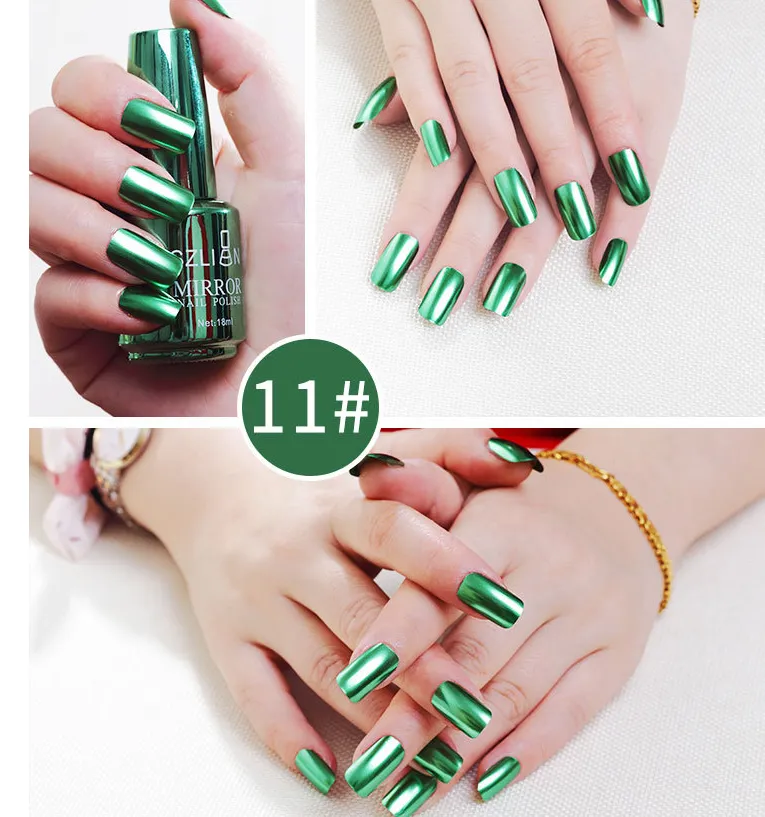 Mirror Silver Nail Polish - Green