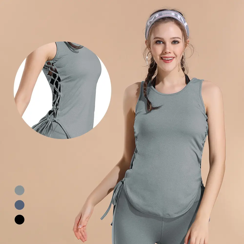 Slim fit sleeveless top with side straps