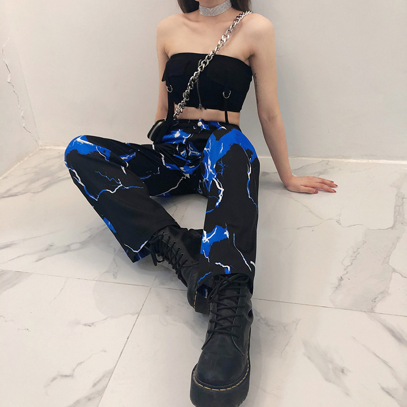 Title 4, Lightning printed high-rise casual pants