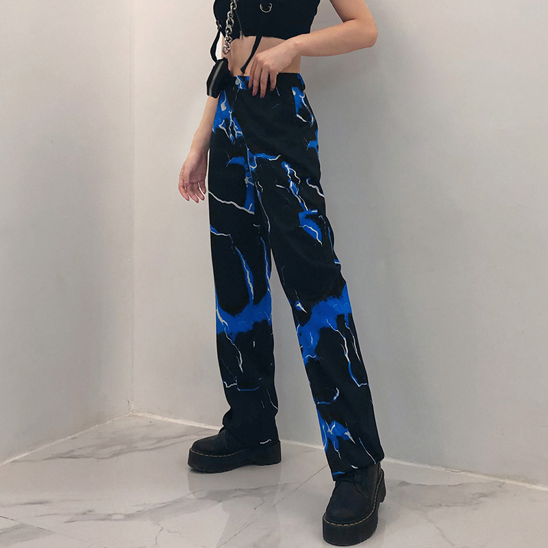 Title 3, Lightning printed high-rise casual pants