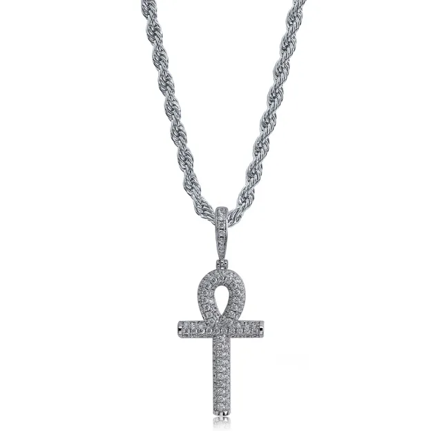 Key Solid Cross Vintage Pendant Silver - Shop at LoveMi