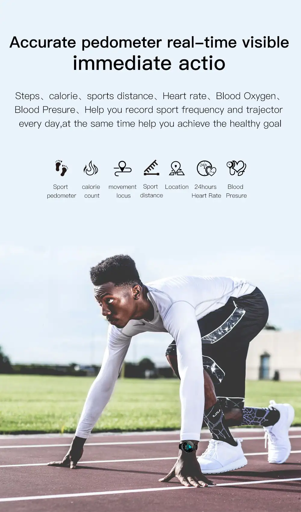 Newest smart watch SN80 fashion fitness tracker
