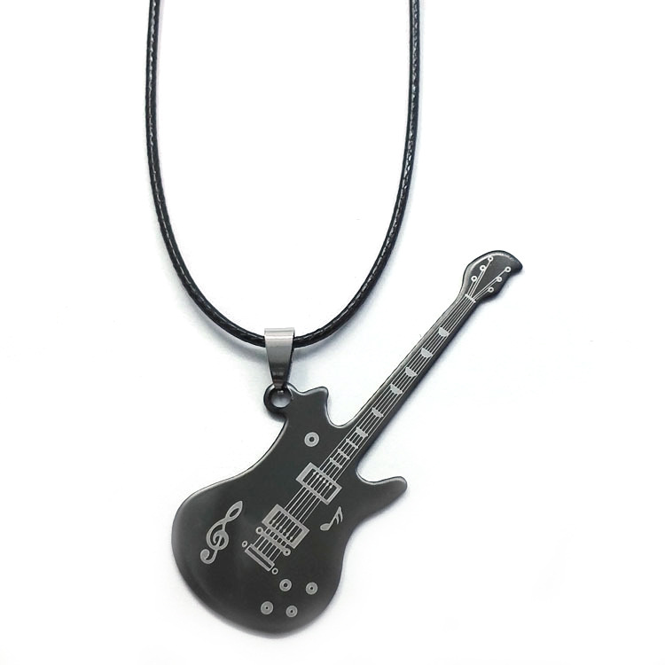 Fashion Musical Guitar Necklace Sweater Chain Black - Shop at LoveMi