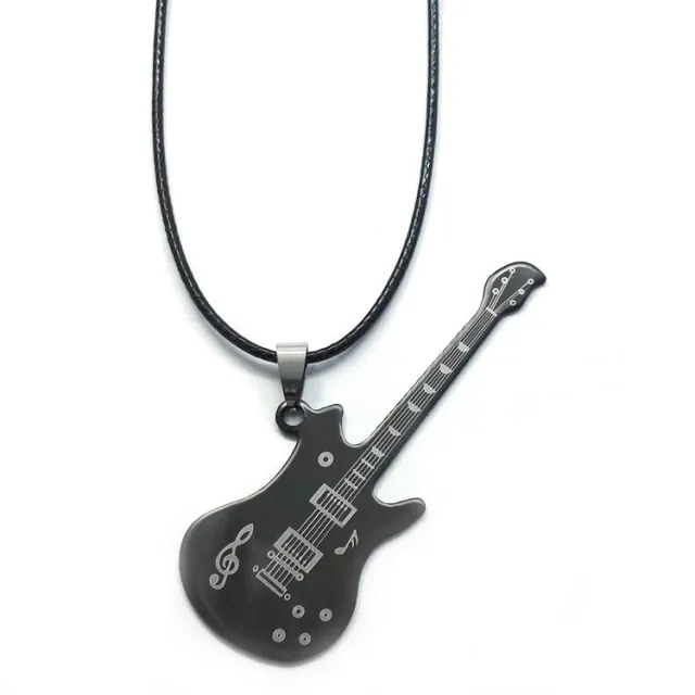Fashion Musical Guitar Necklace Sweater Chain Black - Shop at LoveMi