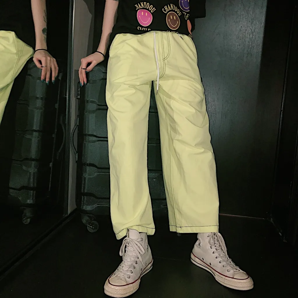 Retro wide-leg pants - Green