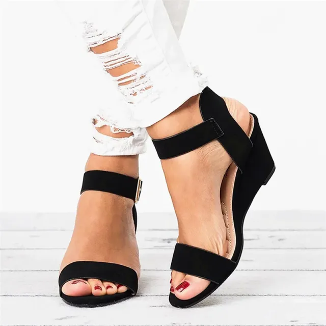 Summer new style wedge sandals women Black - Shop at LoveMi