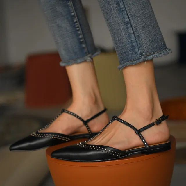 Pointed toe flat shoes Black - Shop at LoveMi