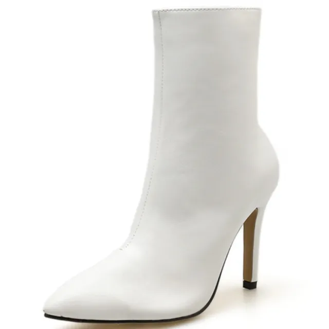 Stiletto heeled Martin boots White - Shop at LoveMi