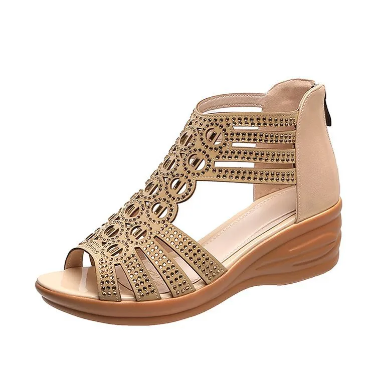 Fishbill wedge sandals - Beige