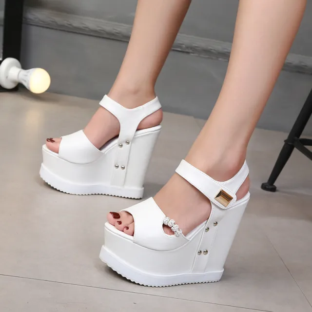 Platform Wedge Sandals White - Shop at LoveMi