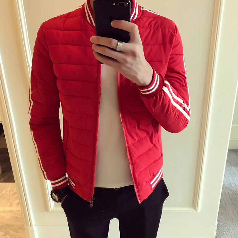 Hong Kong style trendy striped short cotton coat