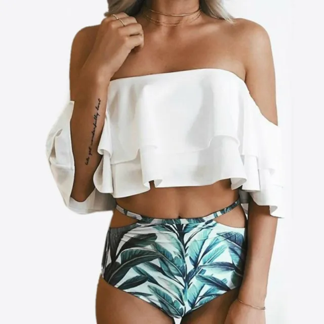 Shoulder summer swimsuit bikini White - Shop at LoveMi