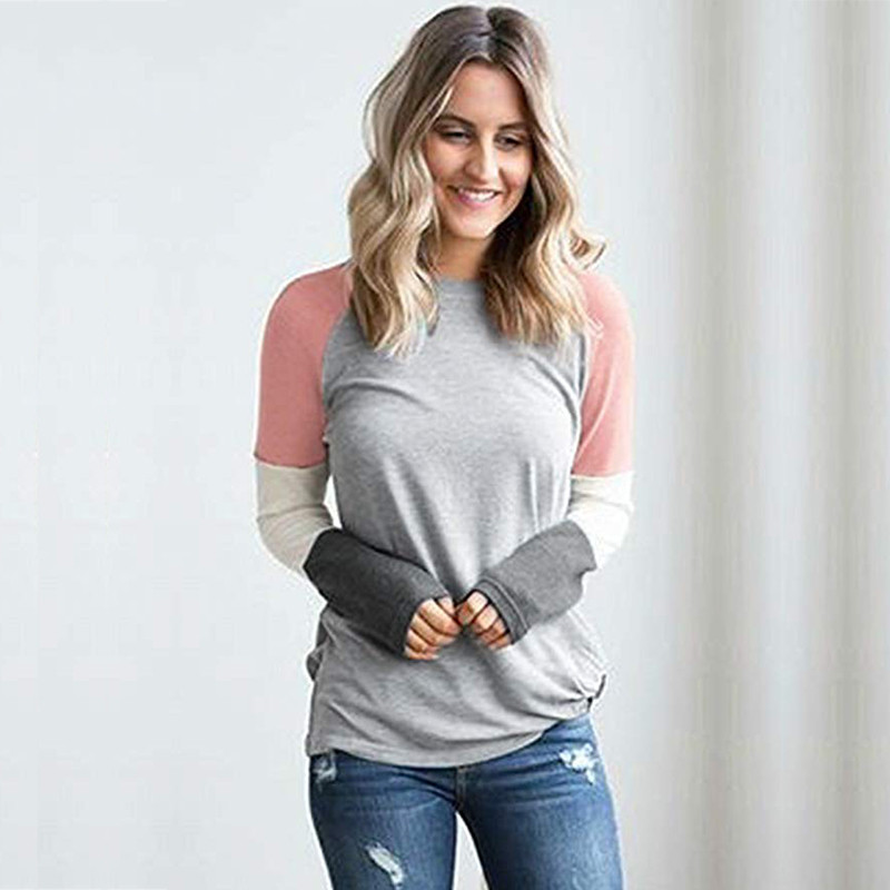 Round Neck Long Sleeve Women's Top
