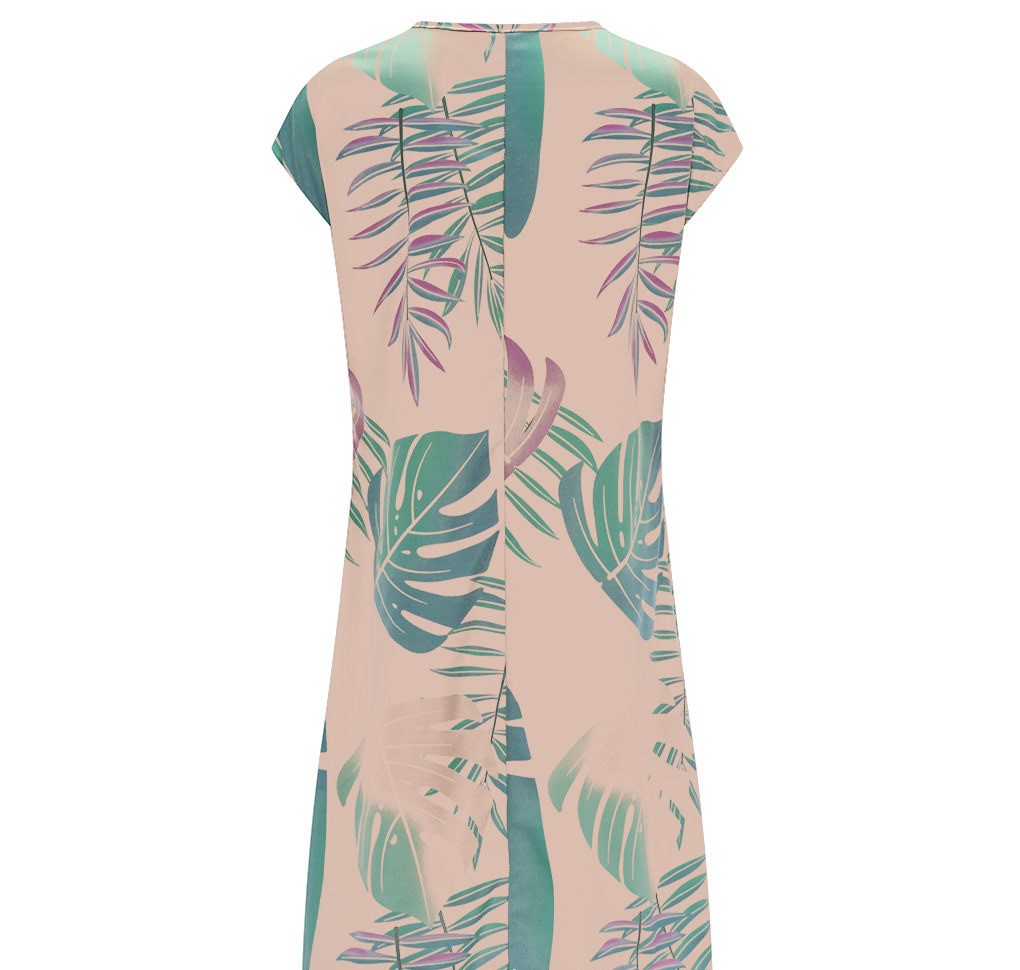 Digital printed short sleeve dress