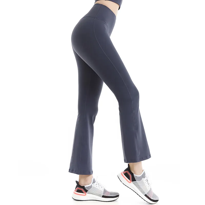 Flared Wide Leg Yoga Pants - Blue