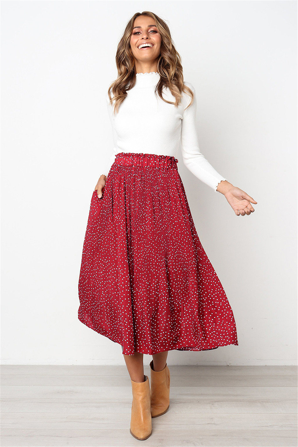 Polka Dot Pocket Skirt