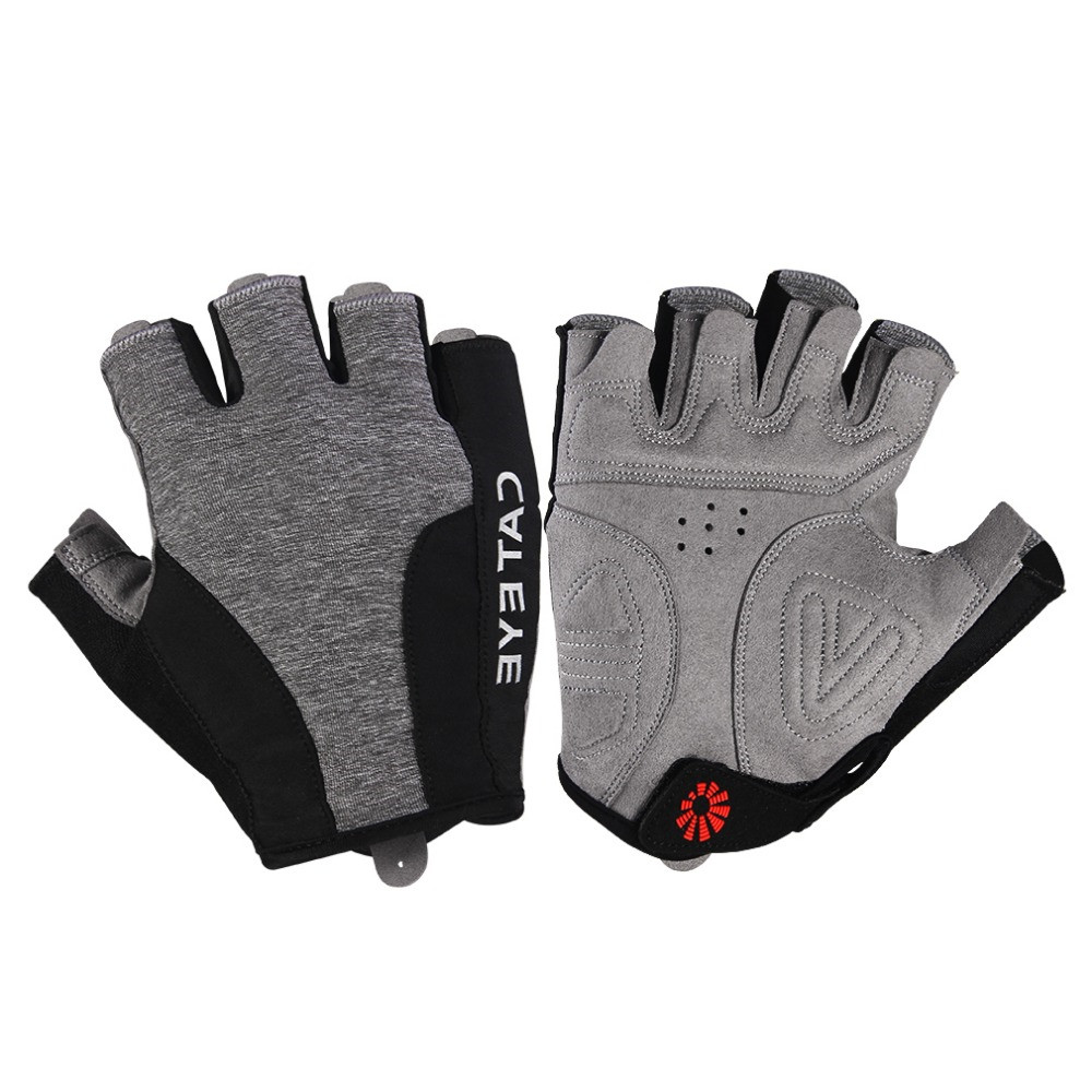 Cycling shock-absorbing non-slip short finger gloves