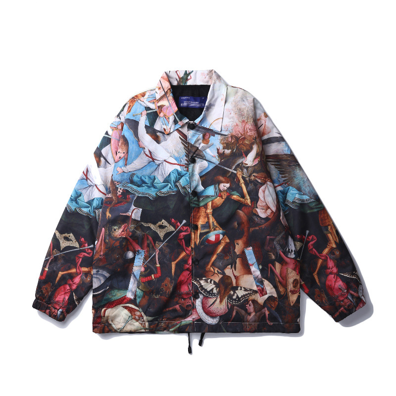 Fallen Angel's Rebellious Oil Painting Print Jacket