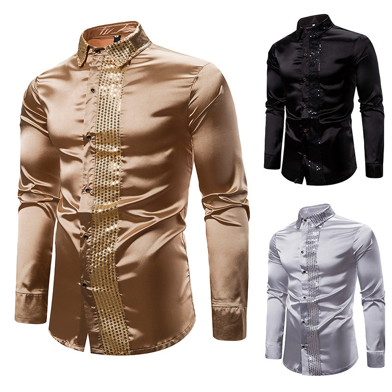 Host Ceremony Men's Lapel Long Sleeve Shirt