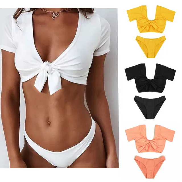 Solid Sleeveless Swimsuit - White