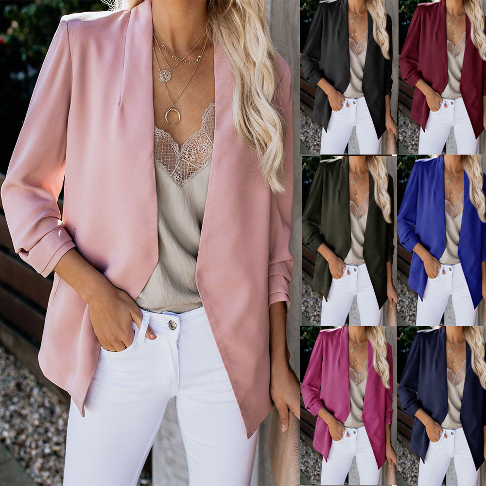 Long sleeve solid color wild small blazer