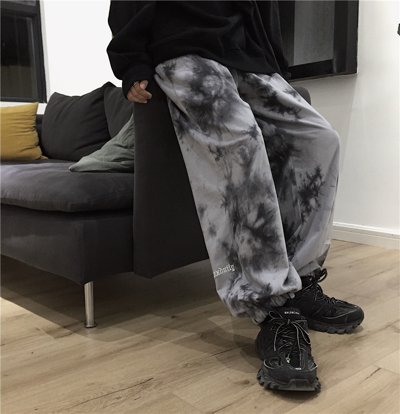 Title 3, Letter-embroidered tie-dye trousers