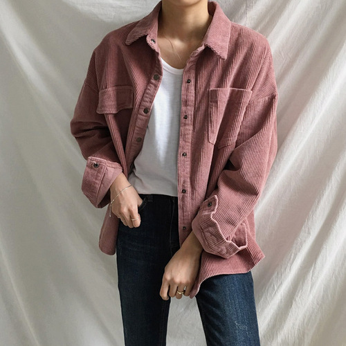 Corduroy shirt coat long sleeve shirt