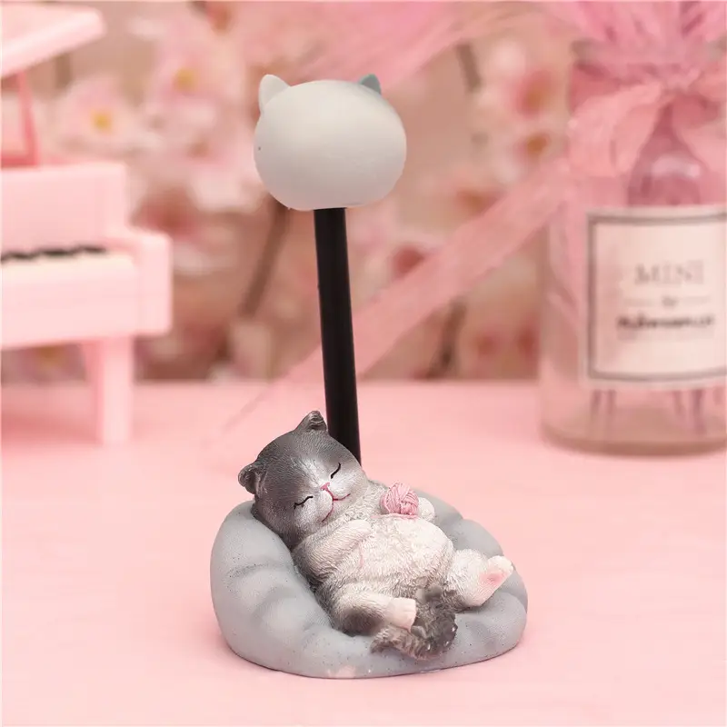 Cute lazy meow ornaments with light night light