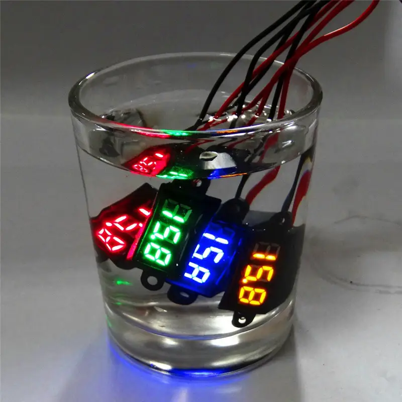 Waterproof motorcycle modified digital display voltmeter head