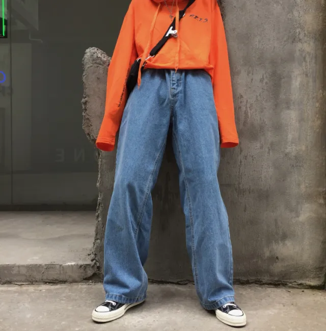 Jeans wide leg pants Blue - Shop at LoveMi