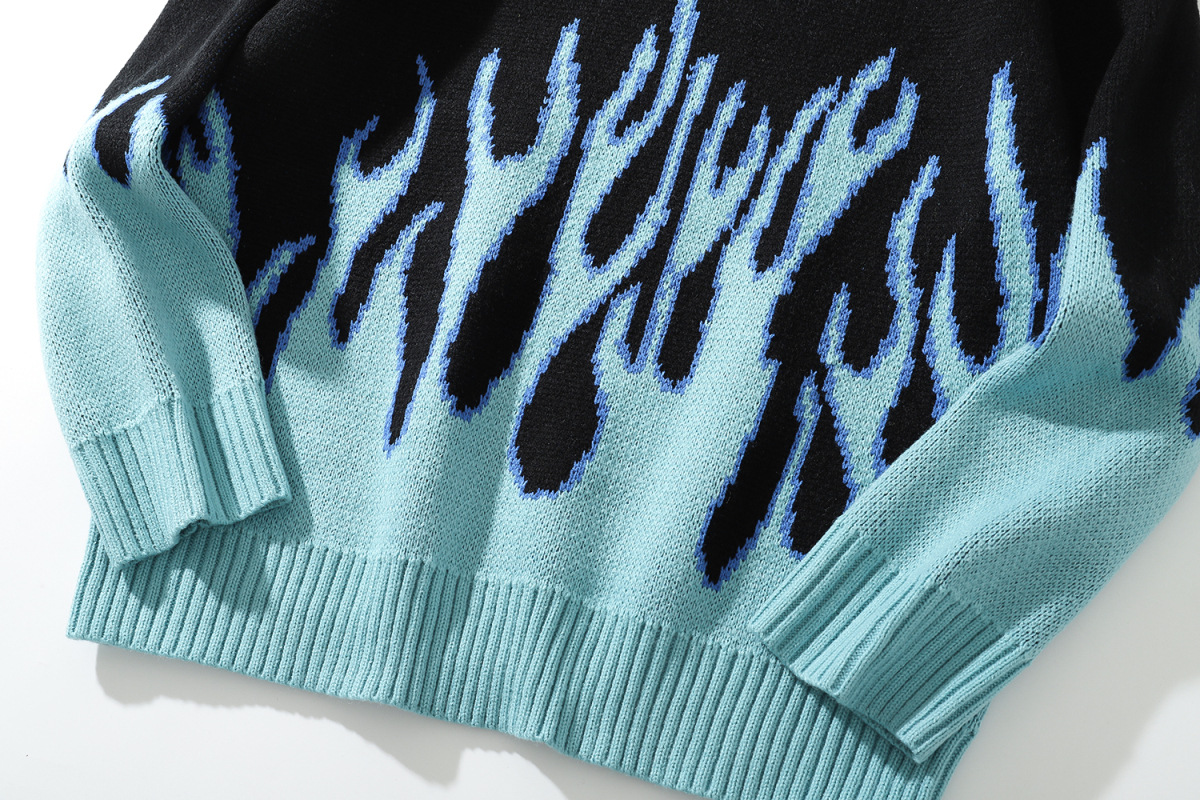 Thick embroidered hip-hop couple sweater