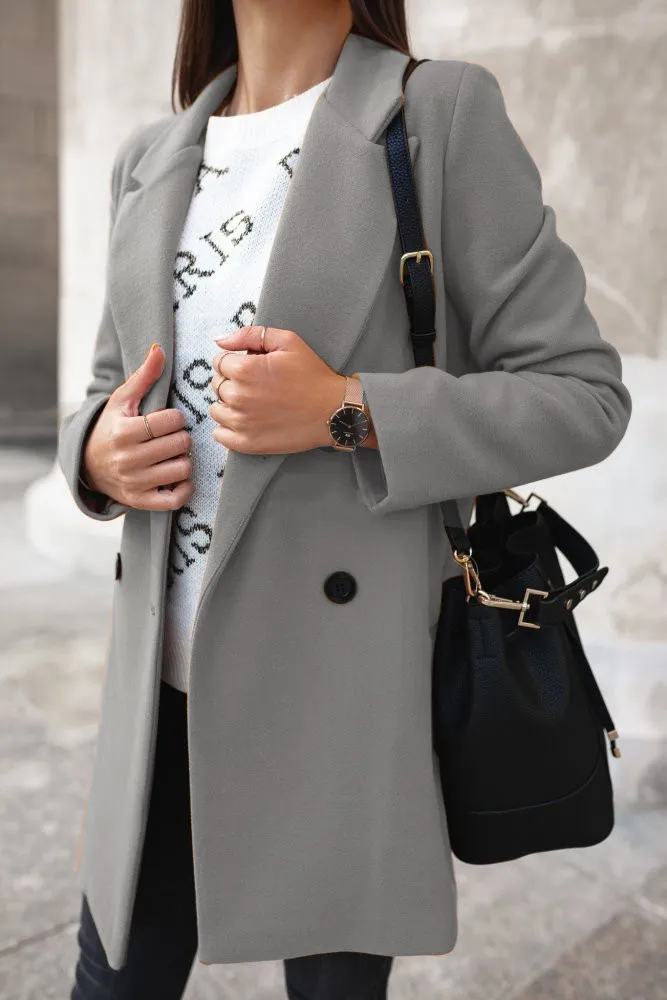 Woolen coat woman - Light Grey