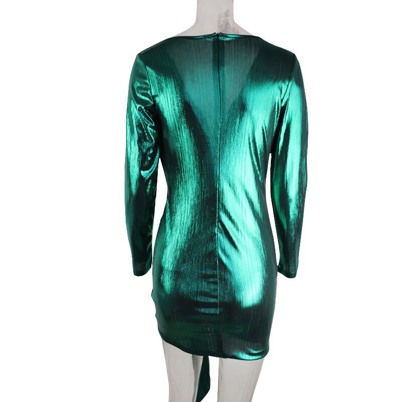 Deep V-neck irregular short sleeves