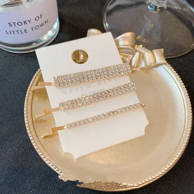 Super Flash Rhinestone Hair Clip - A Gold