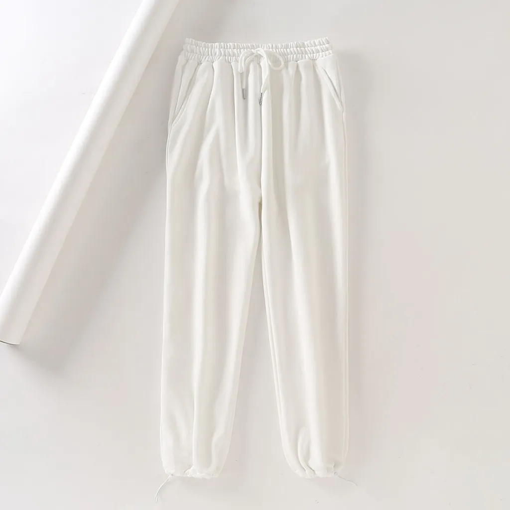 Women's Loose Casual Sports Pants - White