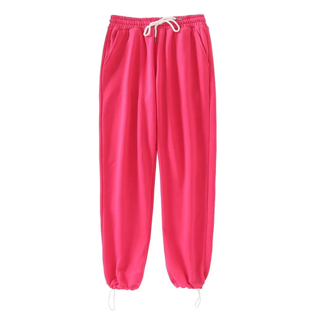 Women's Loose Casual Sports Pants - Red