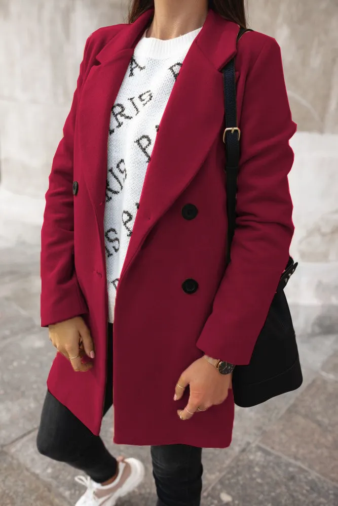 Woolen coat woman - Red
