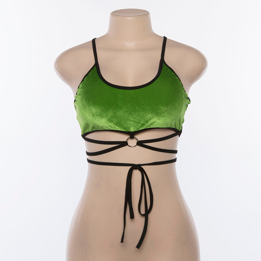 صديري نسائي صغير بلون صلب وجريء