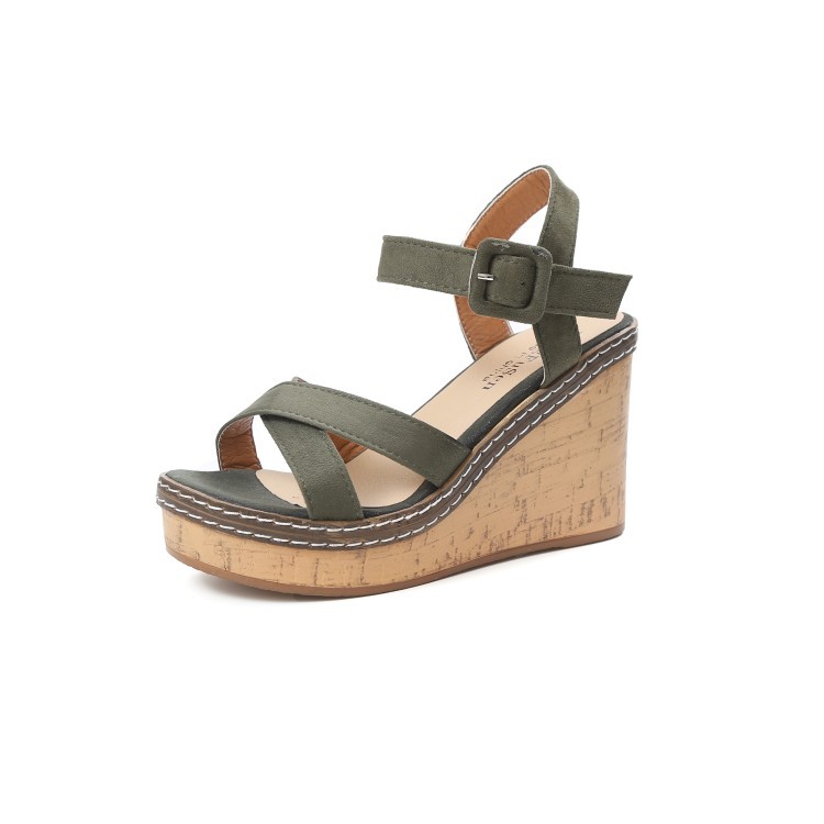 Suede wedge sandals