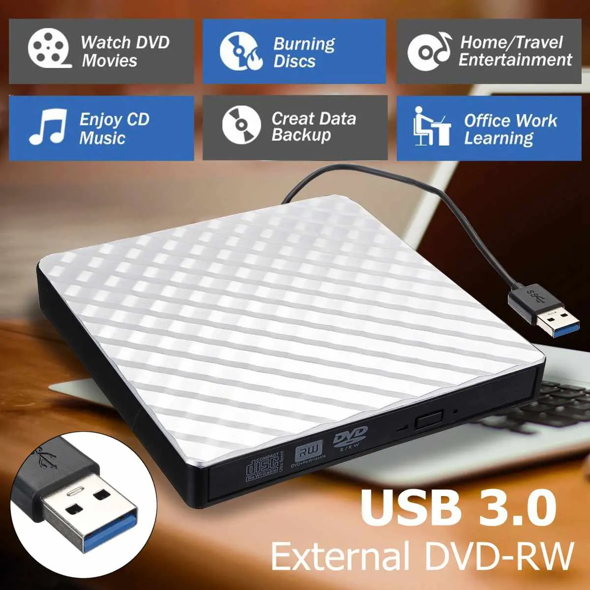 USB3.0 external optical drive removable DVD CD