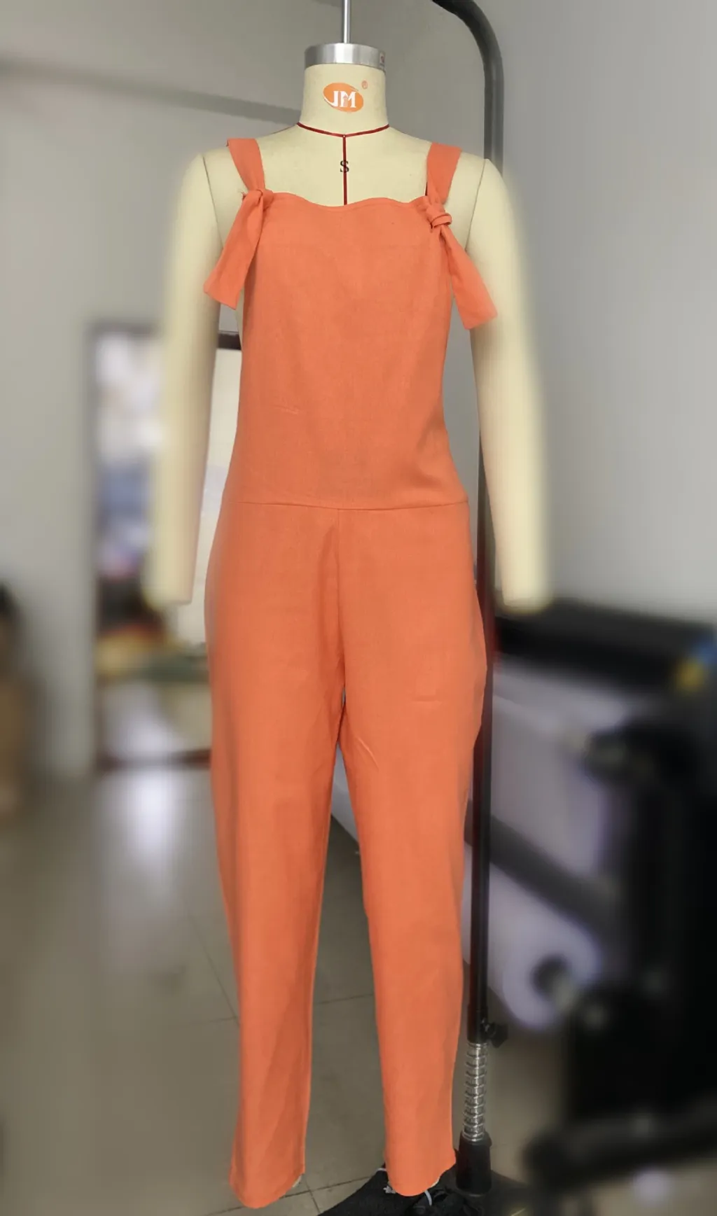 Loose casual plus size fall / winter jumpsuit - Orange