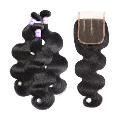 Brazilian Human Hair Bundles with Closure