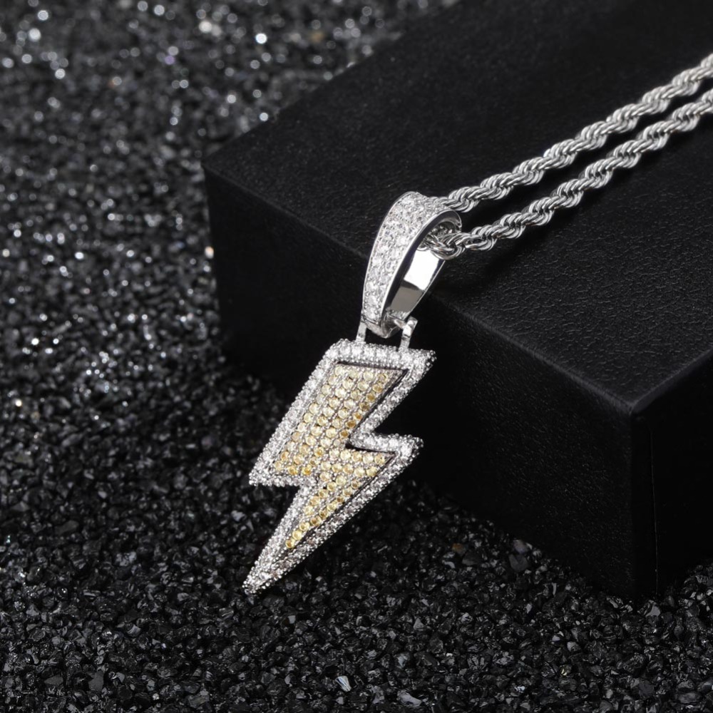 Full zircon personality hip hop hipster necklace Silver - Shop at LoveMi