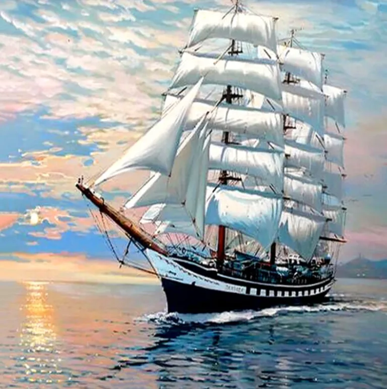 Sailing Diamond Painting at Sunset - 30X30Cm