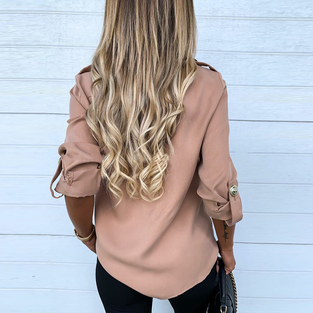 Solid color long sleeve shirt