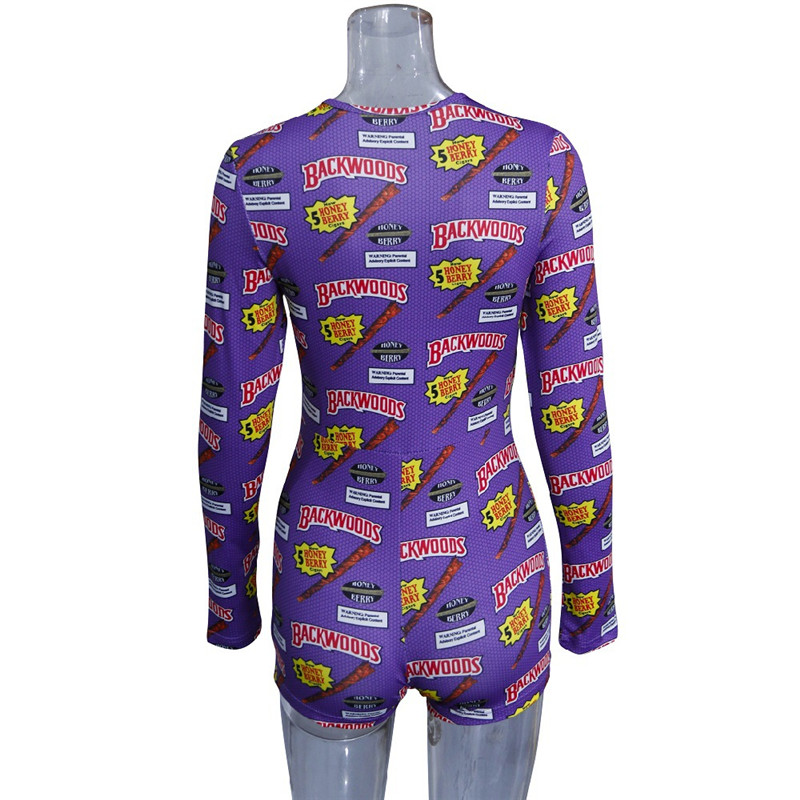 Women's printed long sleeve jumpsuit