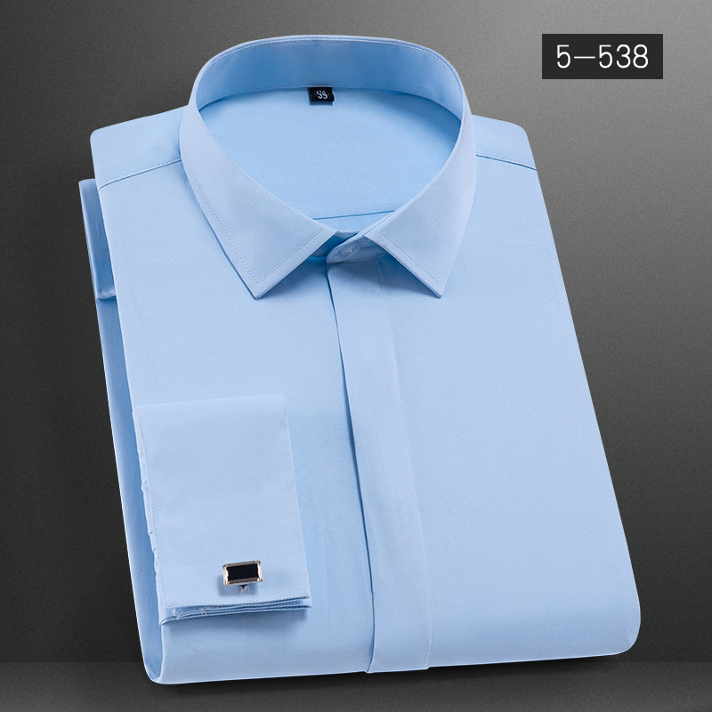 Title 3, Camisa francesa masculina manga comprida slim fit