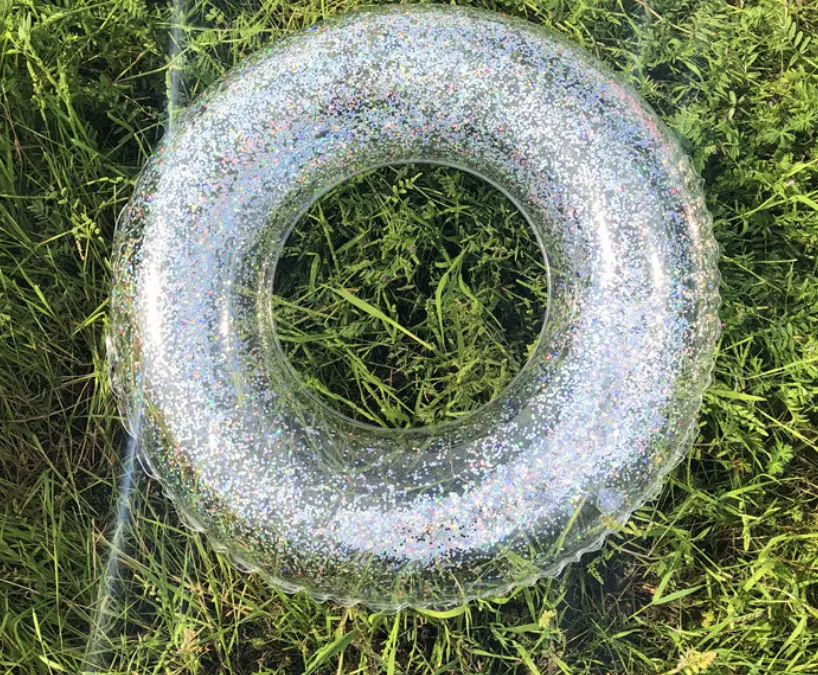 Inflatable Transparent Glitter Ring Float