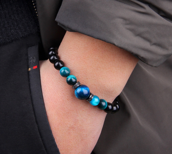 Blue Tiger Eye Men's Bracelet