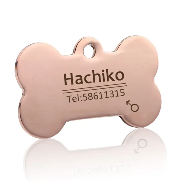 Free engraving Pet Dog cat collar accessories Decoration Pet ID Dog Tags Collars stainless steel cat tag customized tag Rose Gold - Shop at LoveMi